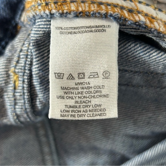 We The Free Button Fly Denim Jean Skirt Blue Distressed Size 26 - Picture 3 of 6